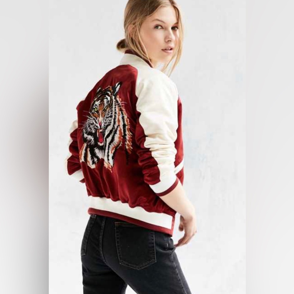 Silence + Noise (Tiger embroidered) On Tour Varsity Bomber Jacket